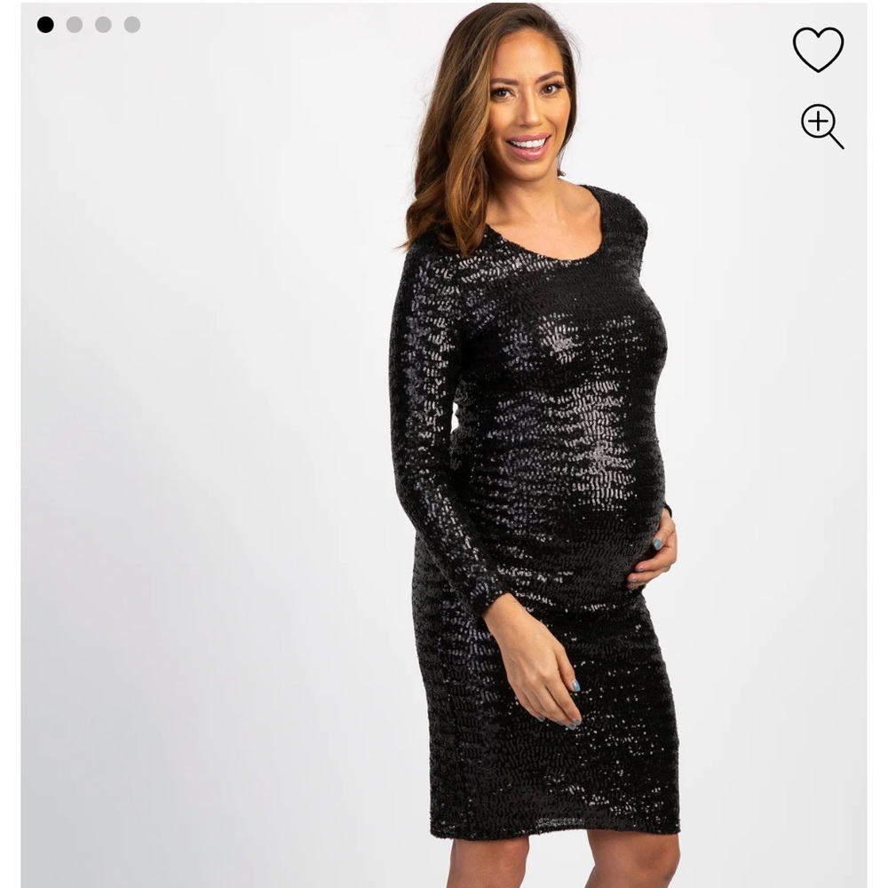 Pink Blush sequin maternity dress